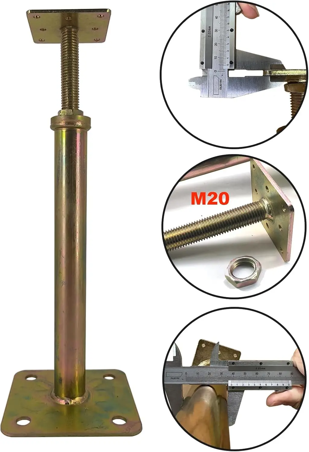 6-Pack Adjustable Floor Jacks, 11-16" Height, 6-Ton Capacity, Galvanized Steel for Leveling Support