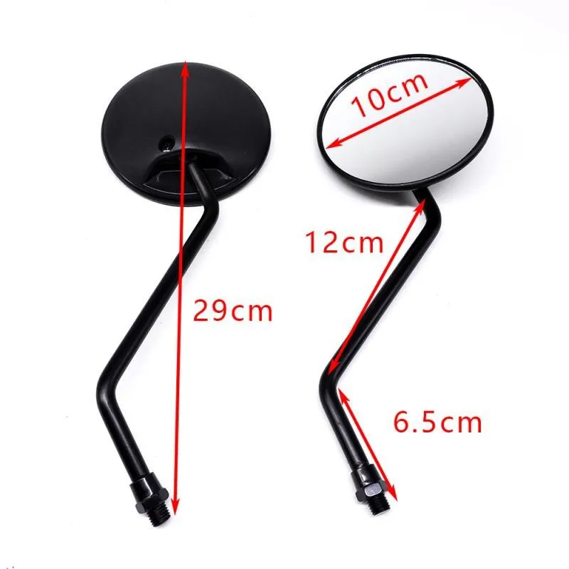 Motorcycle Modified Rearview Mirror Circular Mirror Rod Inverted Rearview Mirror Personalized Retro Universal Reflector Straight