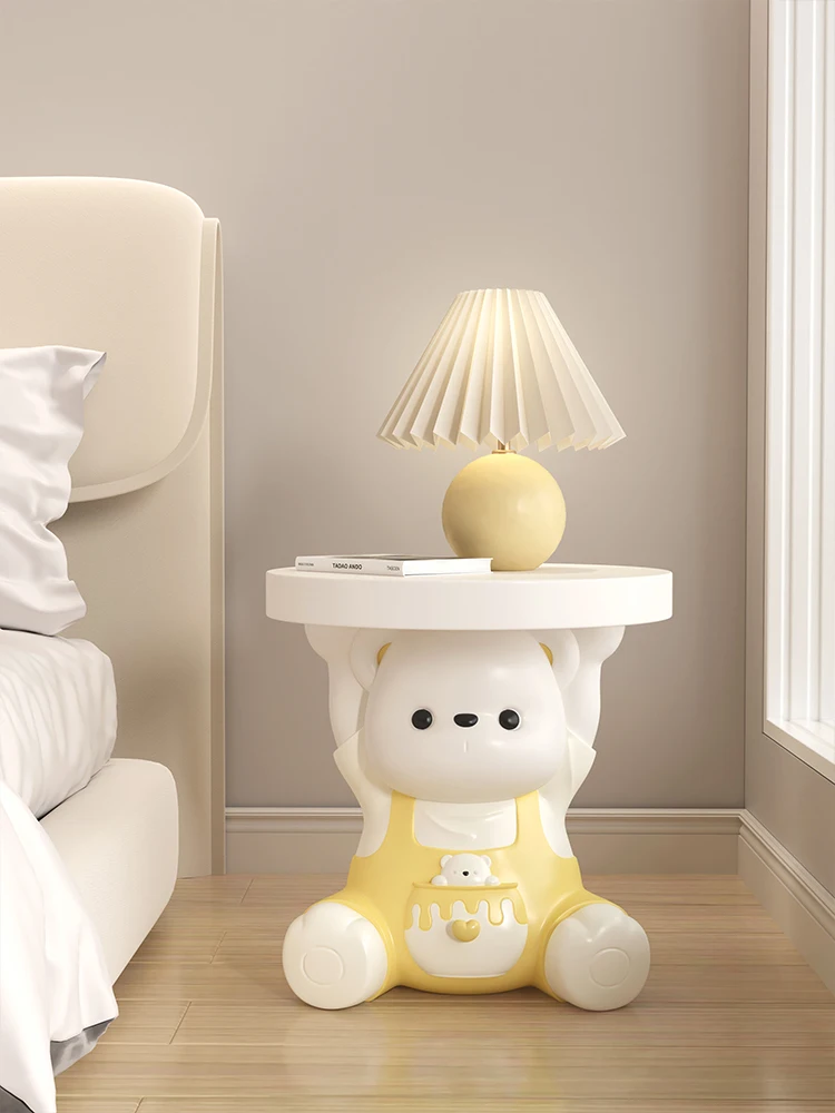 

Sculpture Cute Bear Coffee Table Home Decor Luxury Living Room Sofa Side Tea Tables Floor Decoration Bedroom Bedside Table Gift