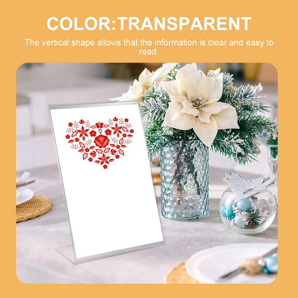 

2pcs L Shaped Tag Clear Stands Sign Holder Merchandise Clips Food Label Holders Store Stand Display Label Display Stand Price