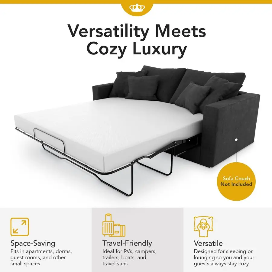 Matelas en mousse à mémoire de forme Gel frais de 4 pouces, pour canapé pliant Convertible, canapé-lit pleine taille