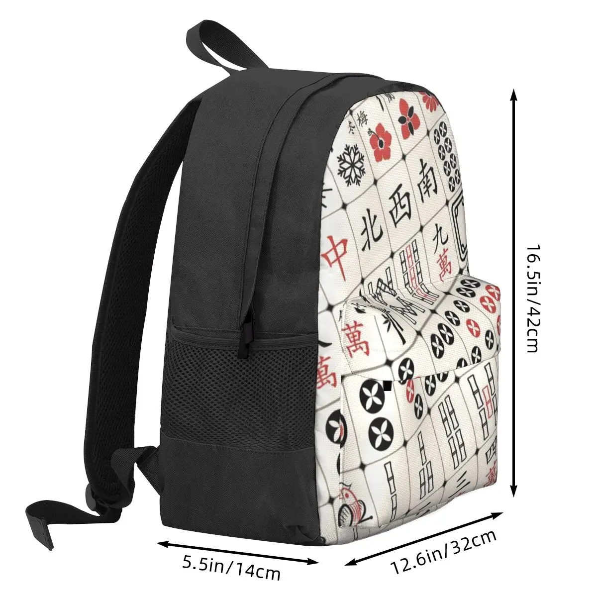 Mahjong Tile Pattern Backpack Student BookBag Children School Bag Laptop Shoulder Bags for Men Women