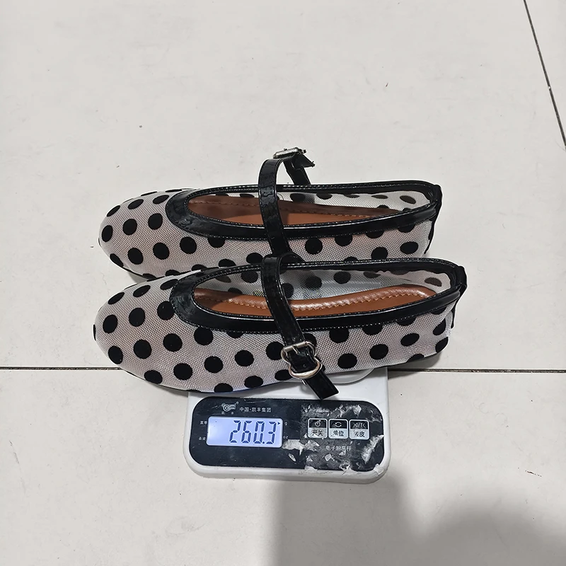 2026 Damen Ballerinas mit Netzstoff und Polka Dots, Vintage Mary Jane Schuhe mit runder Zehenpartie, Übergrößen Damenschuhe Größe 36-43 – Detail 1