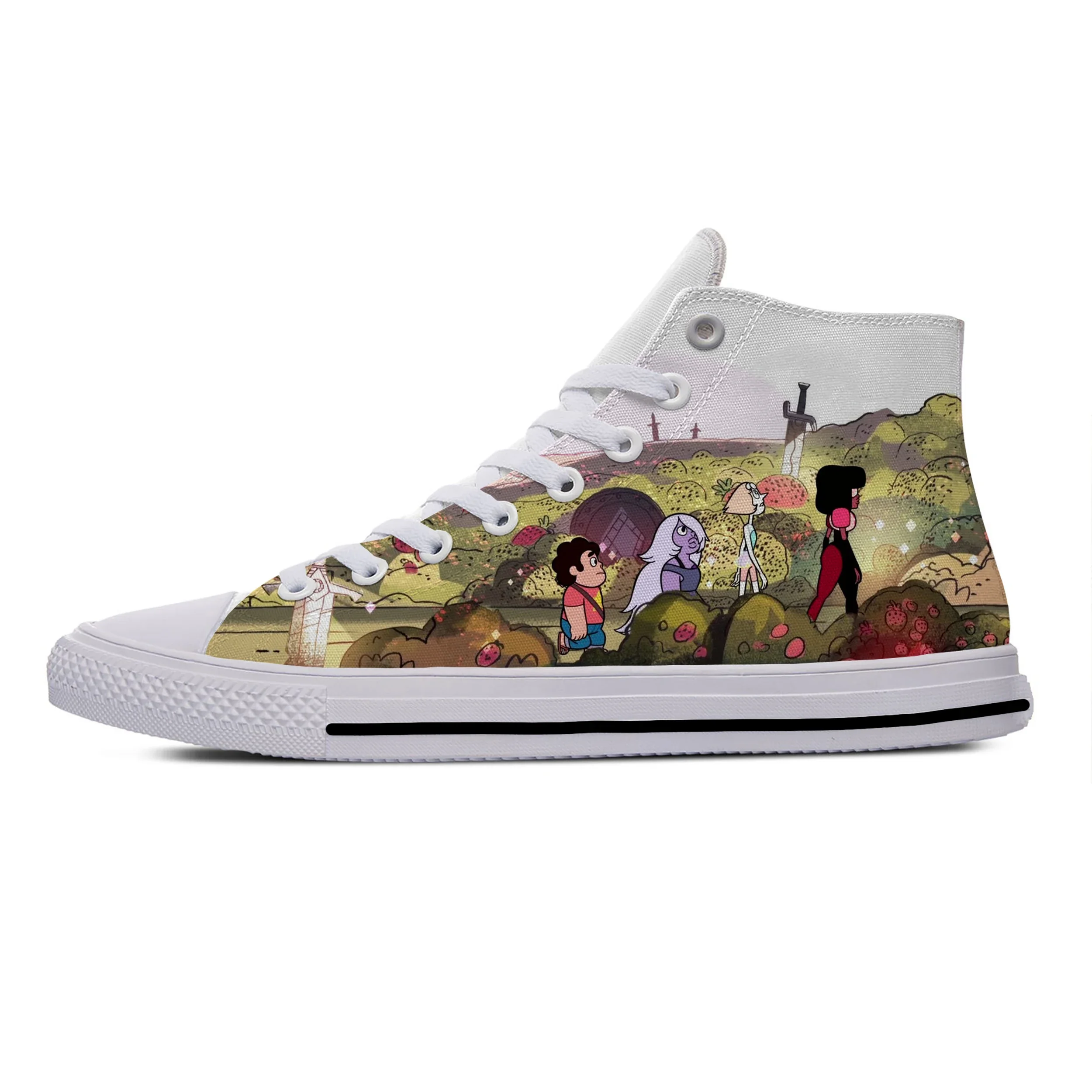 Hot Steven Universe Anime Cartoon Fashion Breathable Casual Shoes High Top Lightweight Classic Board Shoes Men Women Sneakers