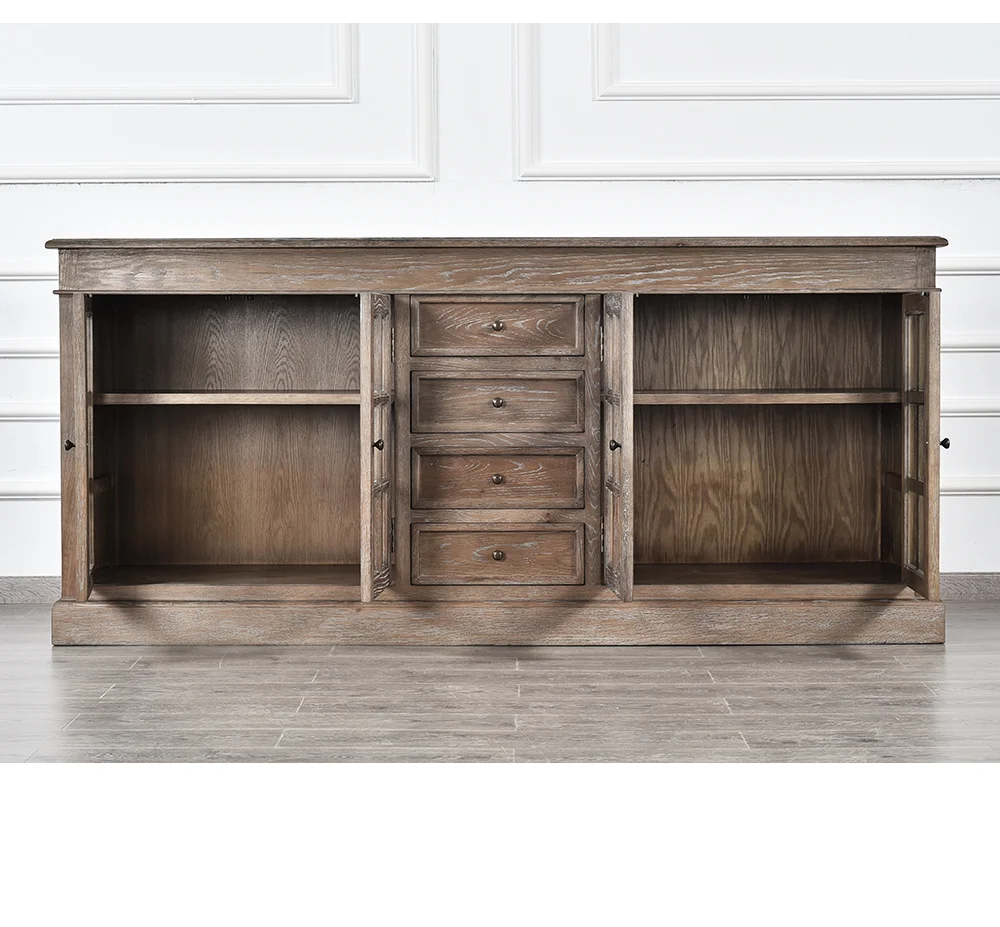 

Mn American Retro Dining Side Cabinet Small Apartment Light Luxury Solid Wood Storage Cabinet Living Room Home Locker