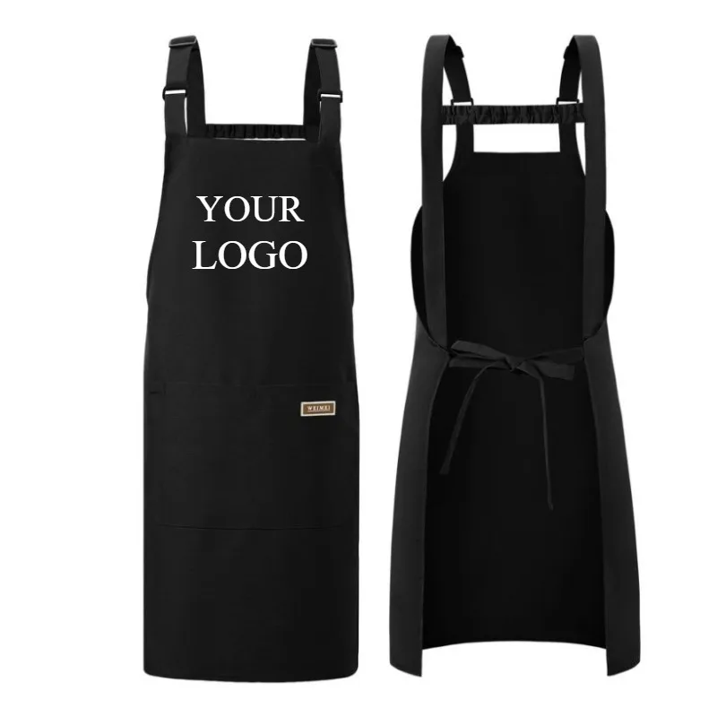 Delantal personalizado con espalda en H y bolsillo, delantal de cocina de trabajo impermeable para floristería, panadería, salón de uñas, delantal personalizado con logotipo de cafetería