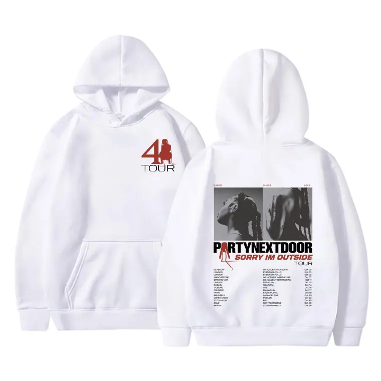 Rapper Partynextdoor PARTYNEXTDOOR 4 Tour Graphic Hoodie Real Woman Merch Tracksuit Men Women Hip Hop Vintage Oversized Hoodies