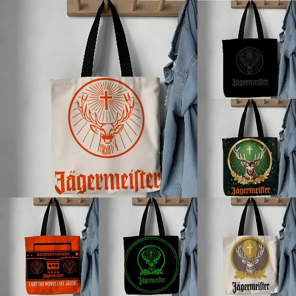 Master Of Wine Design J-Jagermeister Storage Bags Large Capacity Canvas Tote Bag For Women Bag Casual Daily Shoulder Bag