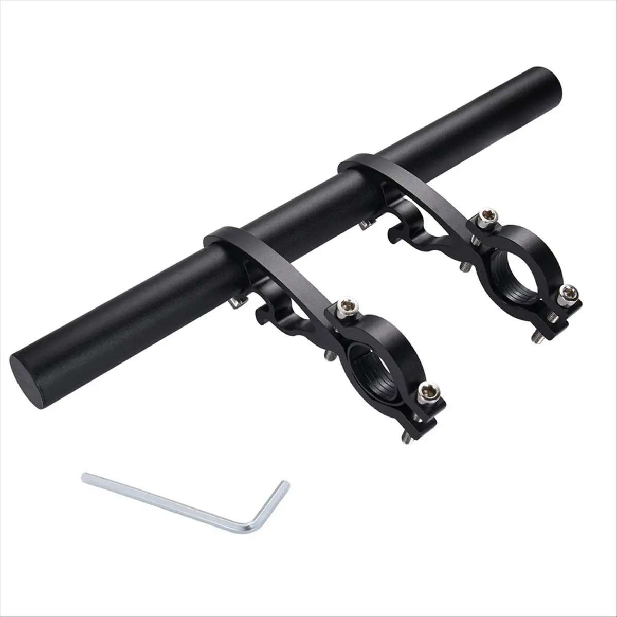 A61P 25CM Black Tube Bicycle Handlebar Extender Mountain Bike Cycling Headlight Rack Bracket Lamp Flashlight Holder