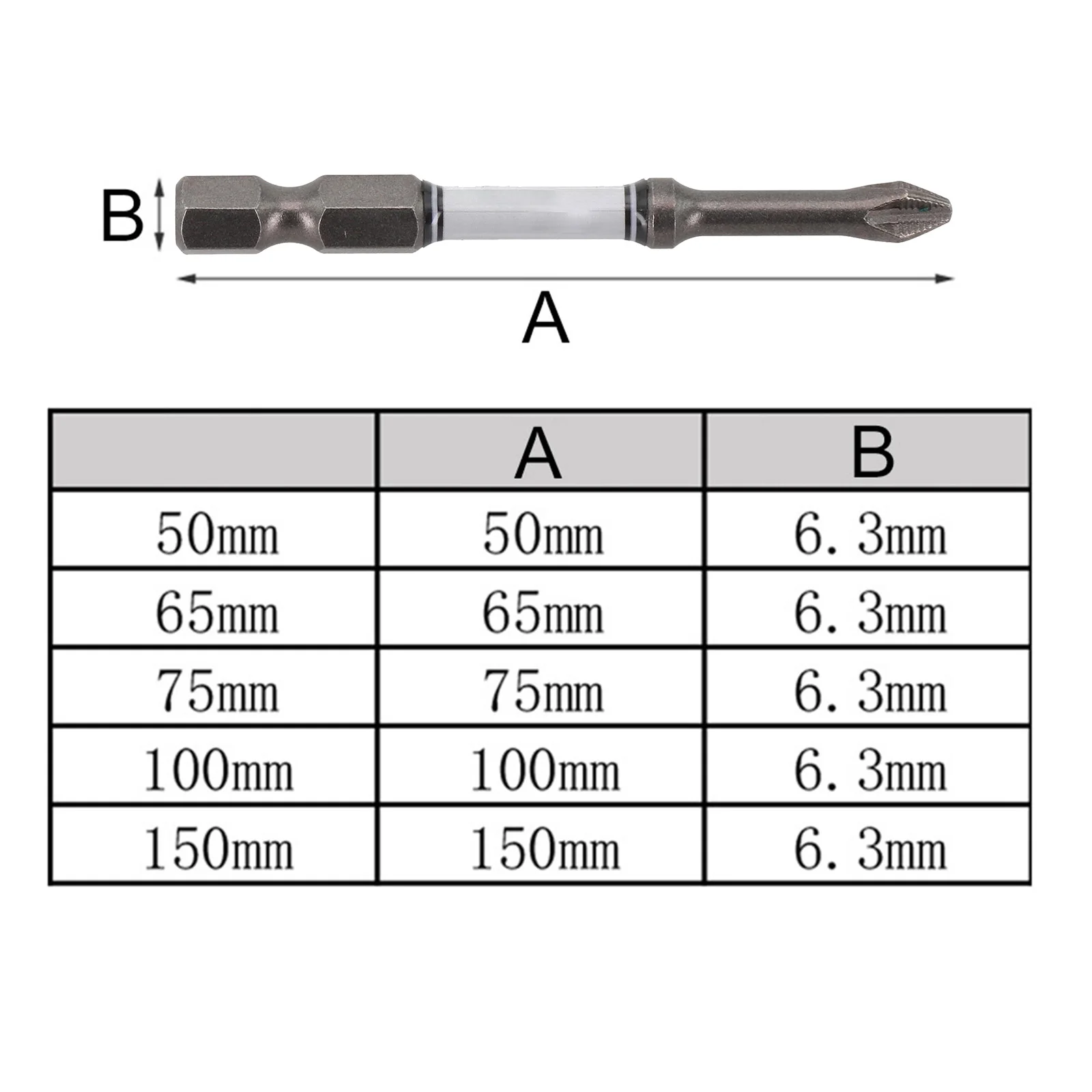 Magnetic Cross Driver Bit Perfect for Electric Screwdrivers Easy to Use with Quick Size Identification Feature