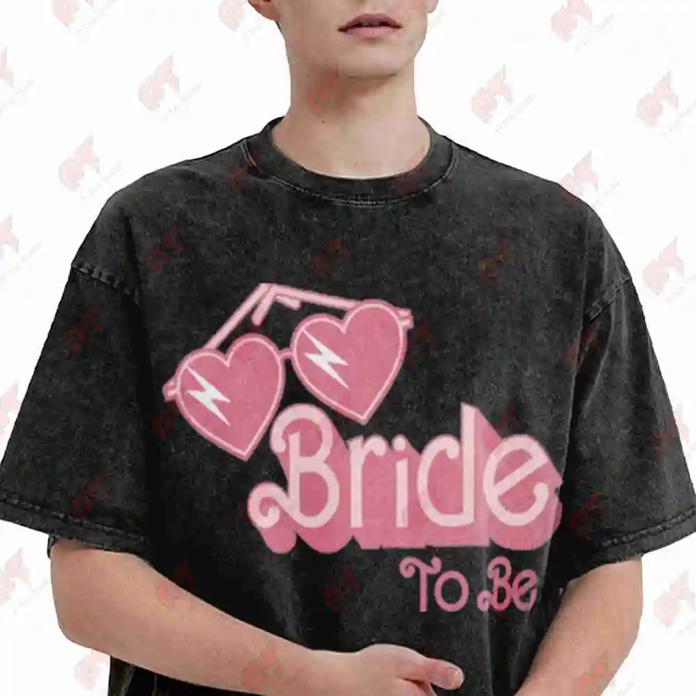 In My Engaged Era Groovy Bride Engagement Bachelorette Vintage Washed Tee Pure Cotton T-Shirt