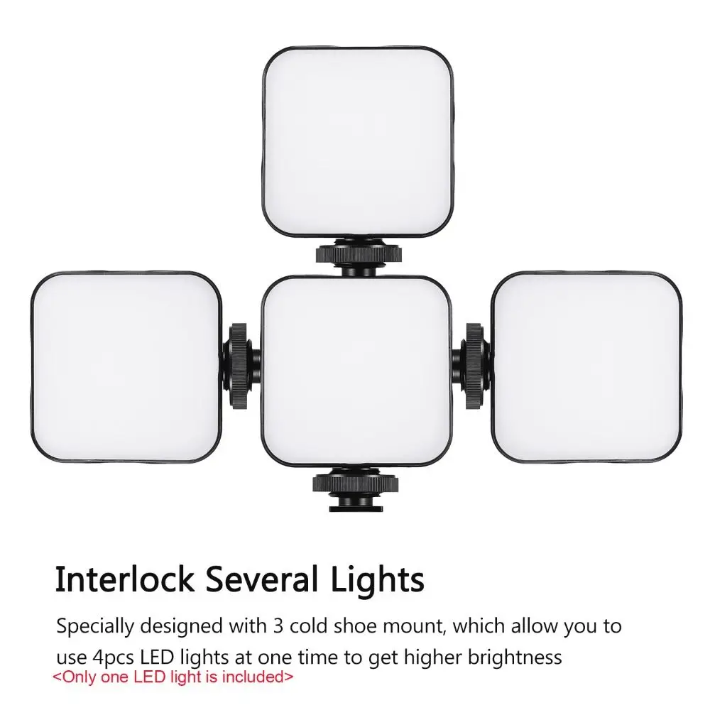 Mini Hot Shoe Mount Adapter Photography LED Video Light 6500K Fill-in Lamp DSLR Camera Dimmable For Canon/Nikon/Sony