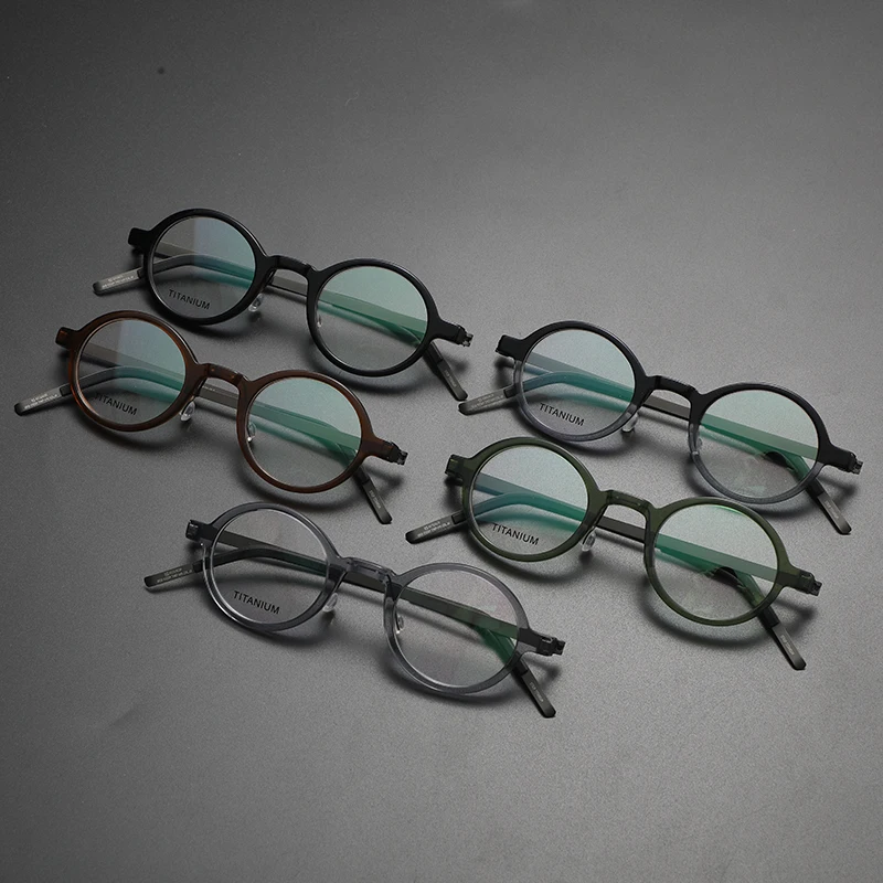 Glasses Frame Men Titanium Small Round Eyewear Prescription Eyeglasses Frames Myopia Optical Oculos Buffalo 1810 Denmark Brand