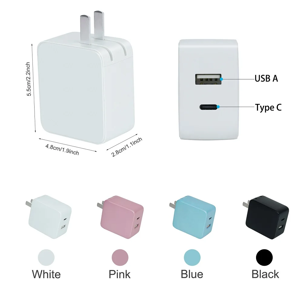 65 W GaN Ladegerät 2 Ports USB C Wandfalte Schnellladung 4.0 3.0 QC4.0 PD3.0 PD QC Typ-C Adapter für iPhone 14 13 Pro MacBook