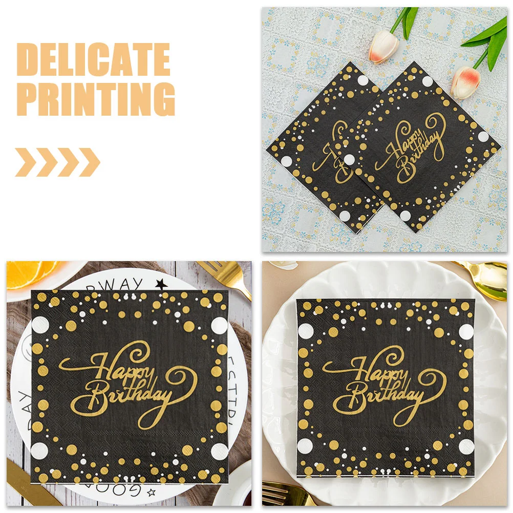 Servilletas de papel decorativas para cumpleaños, 60 uds., servicio de fiesta, cóctel, Festival feliz para mujeres, bebidas, postre, bebé