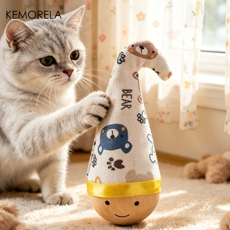 KEMORELA Schaukel-Katzenspielzeug, dynamisches, schüttelndes, interaktives Spiel, speziell für Katzen entwickelt, für unabhängiges Spielen, Haustierspielzeug im Feder-Stil – Detail 6
