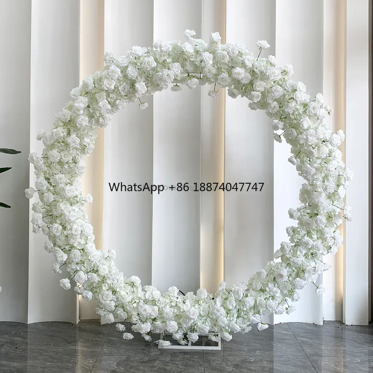 round Arch Backdrop with Artificial Flowers Wedding Party Decorations Stand Flower Arch