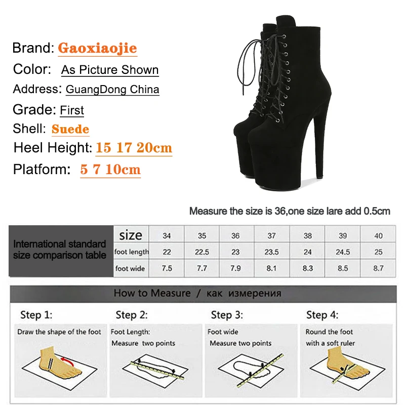 botas mujer Fast Shipping Faux Suede Stripper Shoes EU35-44 Larger Size Sexy Extreme Heels Exotic Pole Dancing Ankle Boots