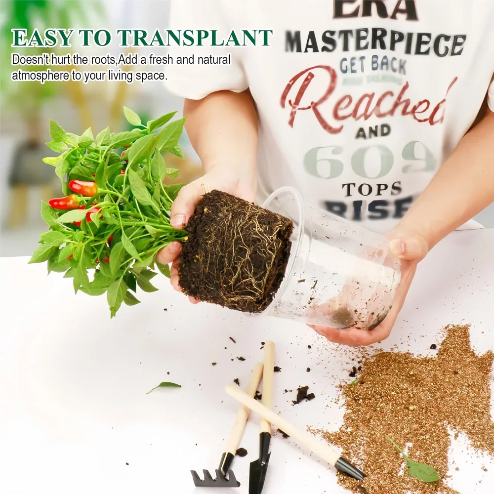 Seed Starting Pot Flower Plant Container 30 Packs Clear Nursery Pots with Drainage Holes Transparent Plastic Plant 3.5 4 5 Inch