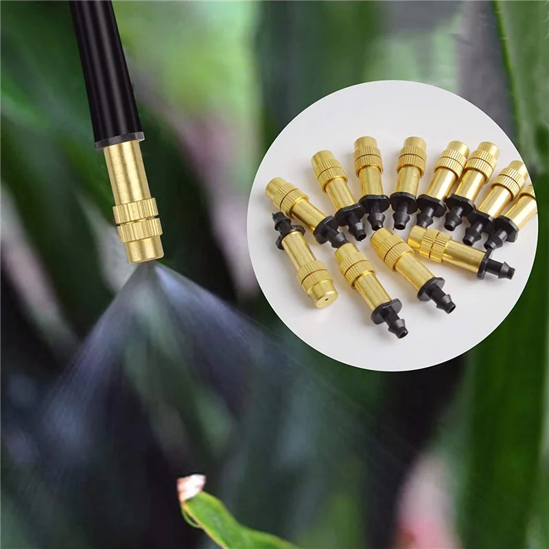 

AB42-150Pcs Watering Nozzle Adjustable Copper Irrigation Water Fog Sprinkler Head Mini Misting Greenhouse Accessories