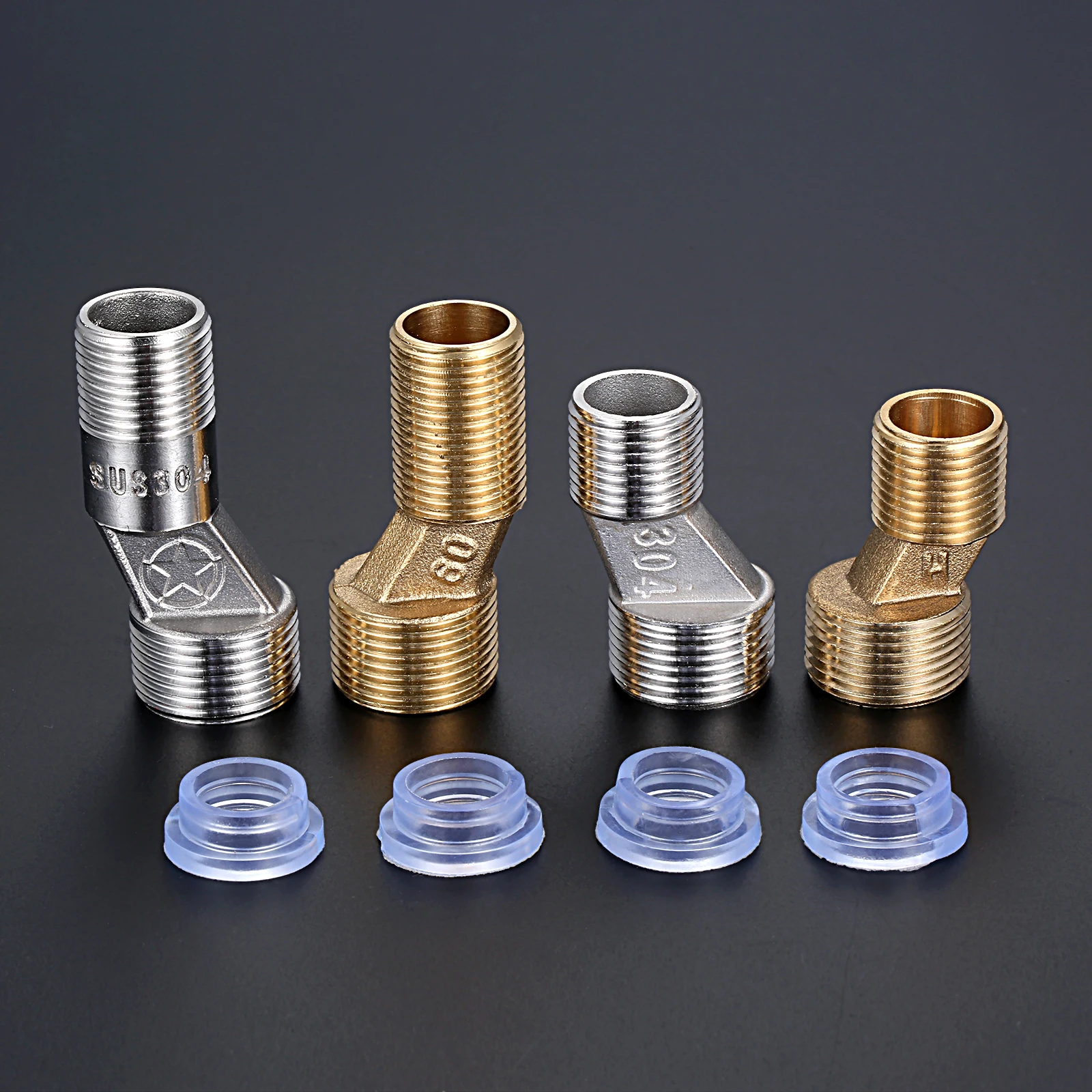 

2 шт. смеситель для душа, регулируемый адаптер, латунь, нержавеющая сталь, настенный сменный угловой клапан, аксессуары для кухни и ванной комнаты