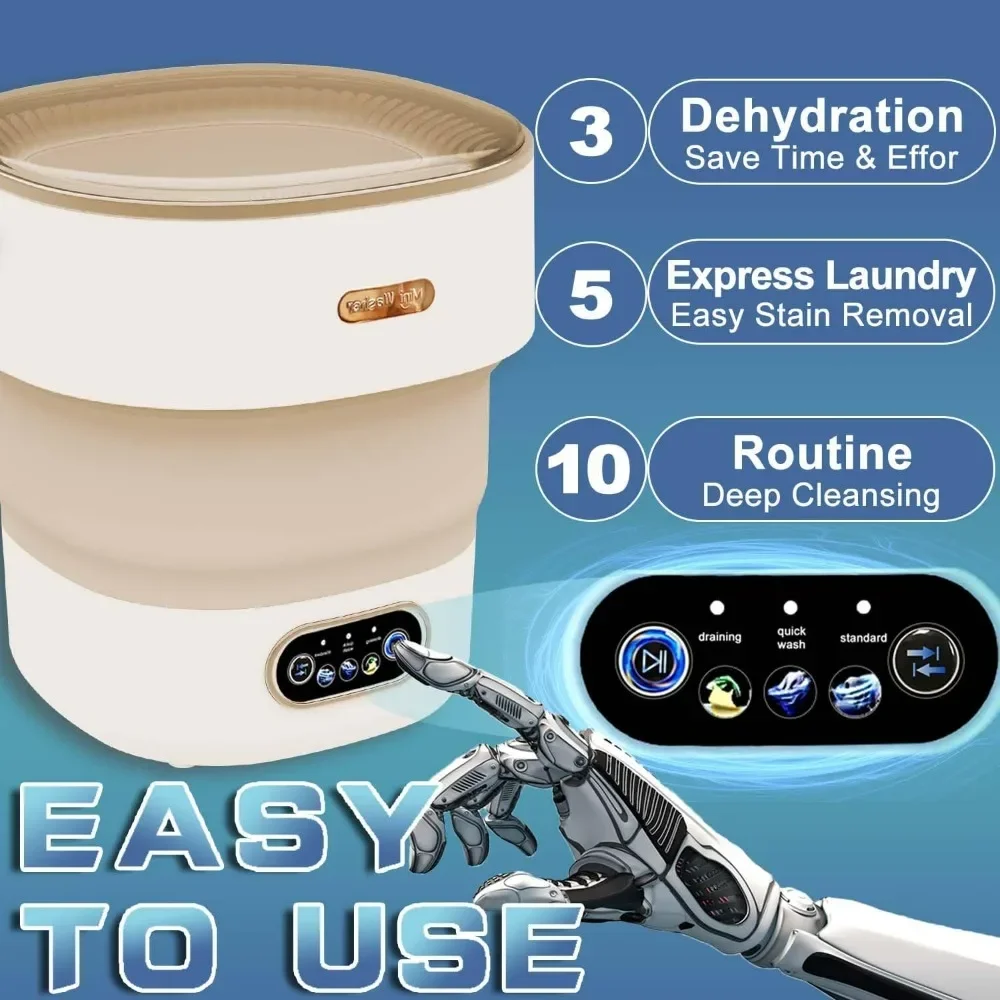 Portable Washing Machine 15L Washing and Dryer Machine, Mini Washer with Spin for Travel,Apartment, Baby Clothes, Socks