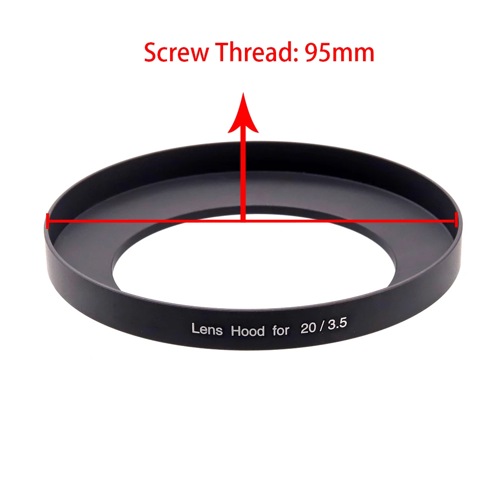 AI Type F-Mount Metal Lens Hood Shade Black for 20mm f/3.5 AI AIS Pancake Lens 52mm Screw