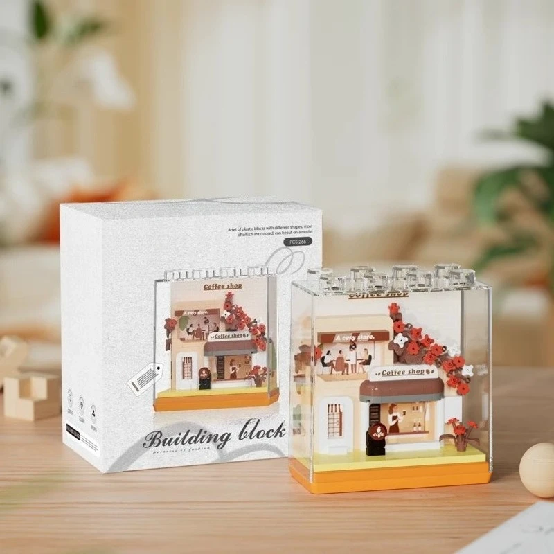 SEMBO Blumenladen Bausteine Handgemachte Diy Simulation Café Modell Puzzle Zusammengebaute Spielzeug Hochzeit Kleid Shop Dekorationen