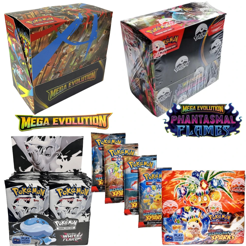 

360 шт./кор., карта покемонов, CROWN ZENITH 151 Prismatic Evolutions MEGA EVOLUTIONS, английский усилитель, боевая карта, подарочная игрушка