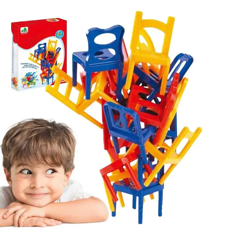 Balance Chair Toy Fun Balance Board Game Educational Stacking Block Toy Chair Stacking Game Preschool Early Learning Activities