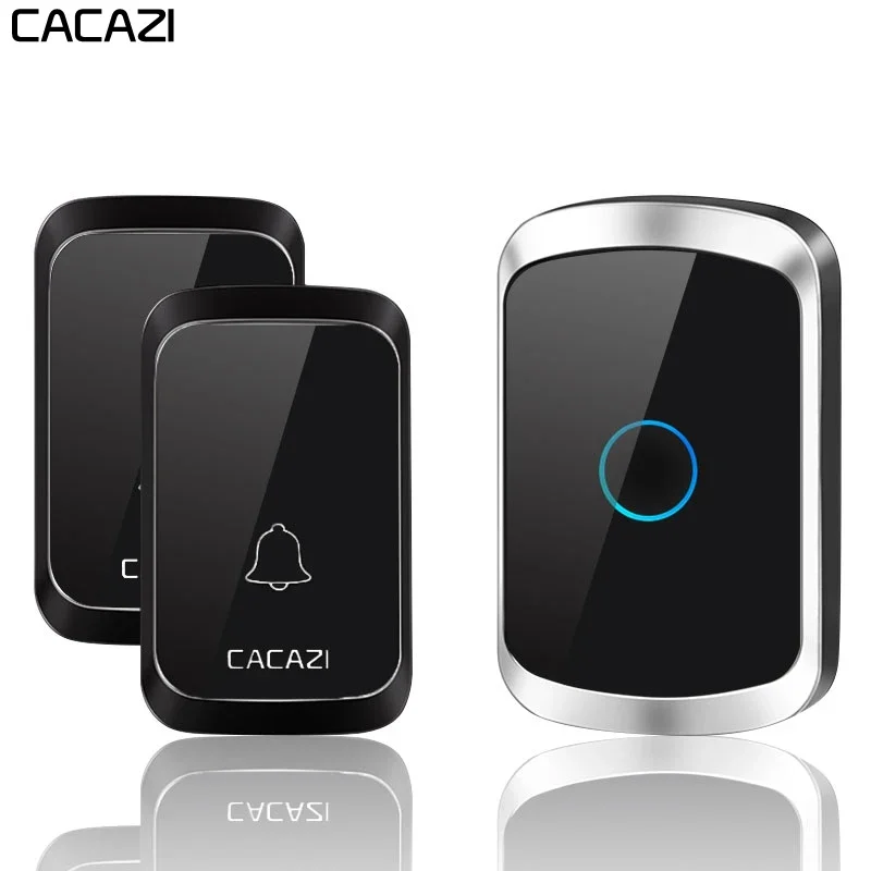 CACAZI Wireless Door Bell Waterproof Battery 1 2 Transmitter 1 2 Receiver US EU UK AU Plug Home Bell Wireless Ring Bell Chime