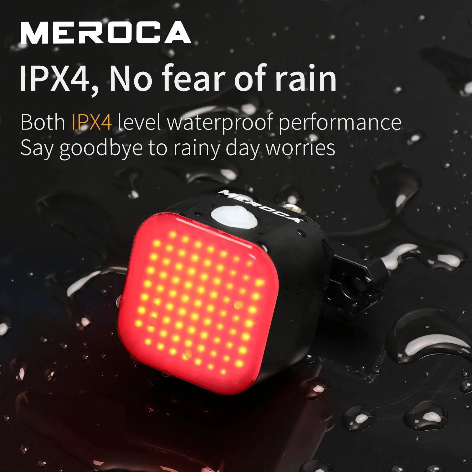 MEROCA Bicycle Rear Light 500mAh IPX4 Water Proof Rechargeable Emoticons Pattern Smart Brake Induction Mtb\\Road Bike Tail Light