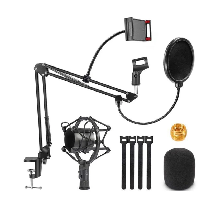 

Microphone Boom,Adjustable Suspension Scissor Arm,With Mobile Phone Holder,For Blue Yeti,Snowball And Other Microphones