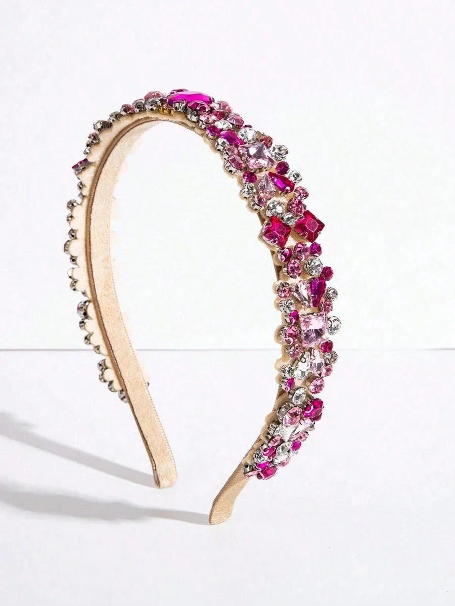 

Винтажная повязка для волос в дворцовом стиле с драгоценными камнями для женщин, королевская повязка на голову, аксессуары для волос