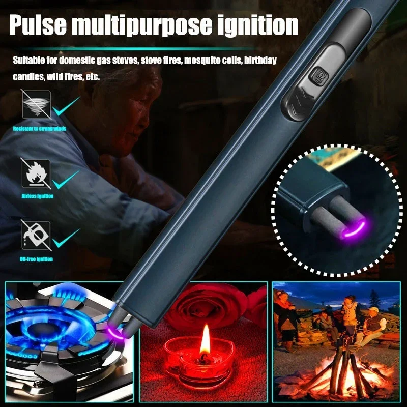 

Guns Rechargeable Electric Ignition Flameless Windproof Safe Power USB Cigarette Lighter Arc Lighter for BBQ/Kitchen