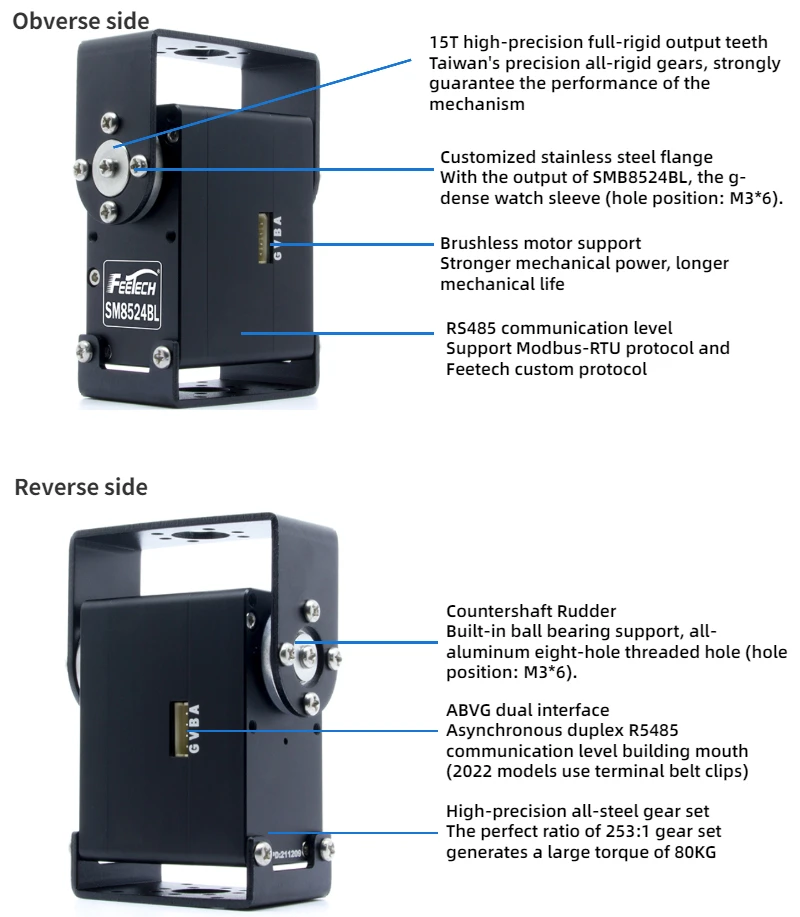 12 فولت 85 كجم عزم دوران عالي SM8512BL محرك معزز RS485 Modbus-RTU التعليم الصناعي التحكم عن بعد لقطع قوارب RC #4