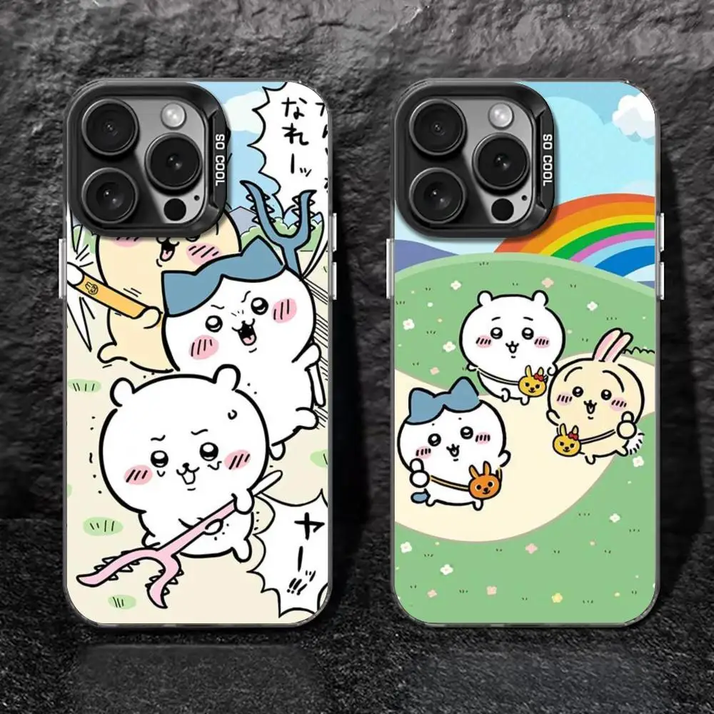 Cartoon Cute C-Chii-kawasS Phone Case black IMD Colorful Phone CaseSilver Suitable for iPhone 16 15 14 13 12 11 XS Pro Max