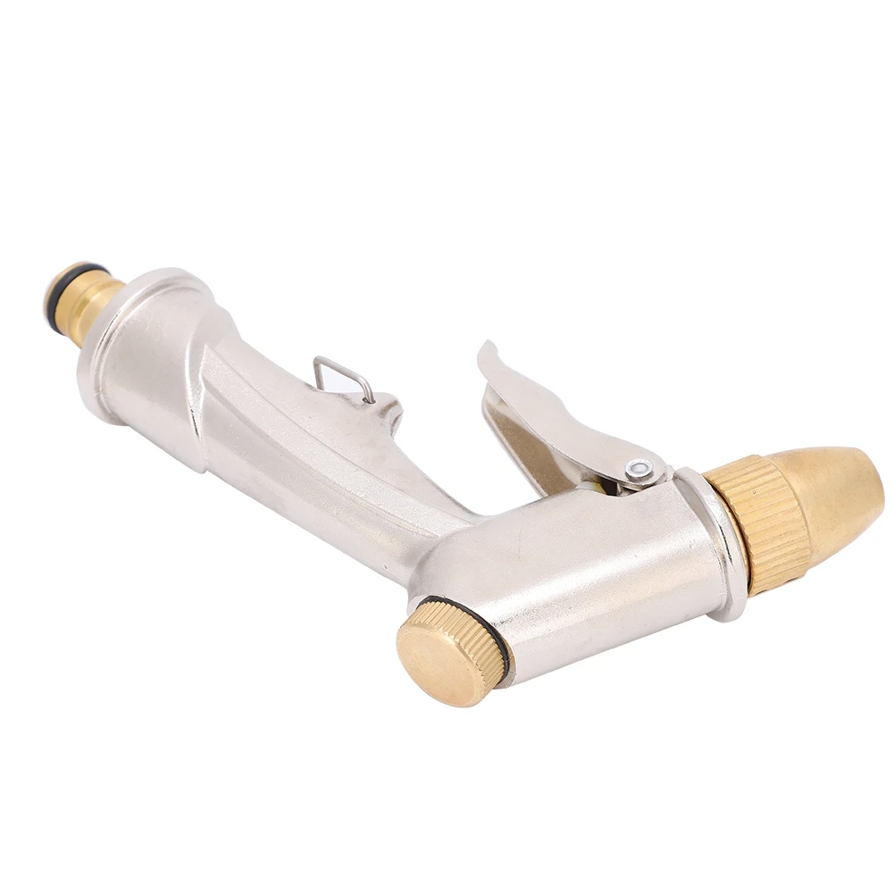 Car Washing Water Gun Pure Brass All Metal Aluminum Alloy Silver Model High Pressure 10-15m Spraying Distance Shower Direct