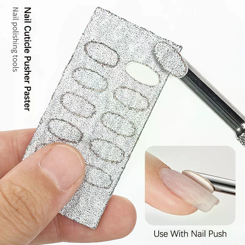 100/240 Nail Cuticle Pusher Self-adhesive Sand Flake Trimming Nails Pre Polishing Manicure Treatment Tool 50Pcs