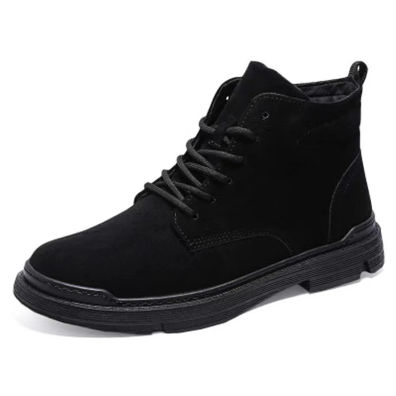 Autumn Winter New Warm Men Shoes High Top Work Boots Outdoor Fashion Warm Snow Anti Slip Shoes Travel Comfortable Wear-Resistant