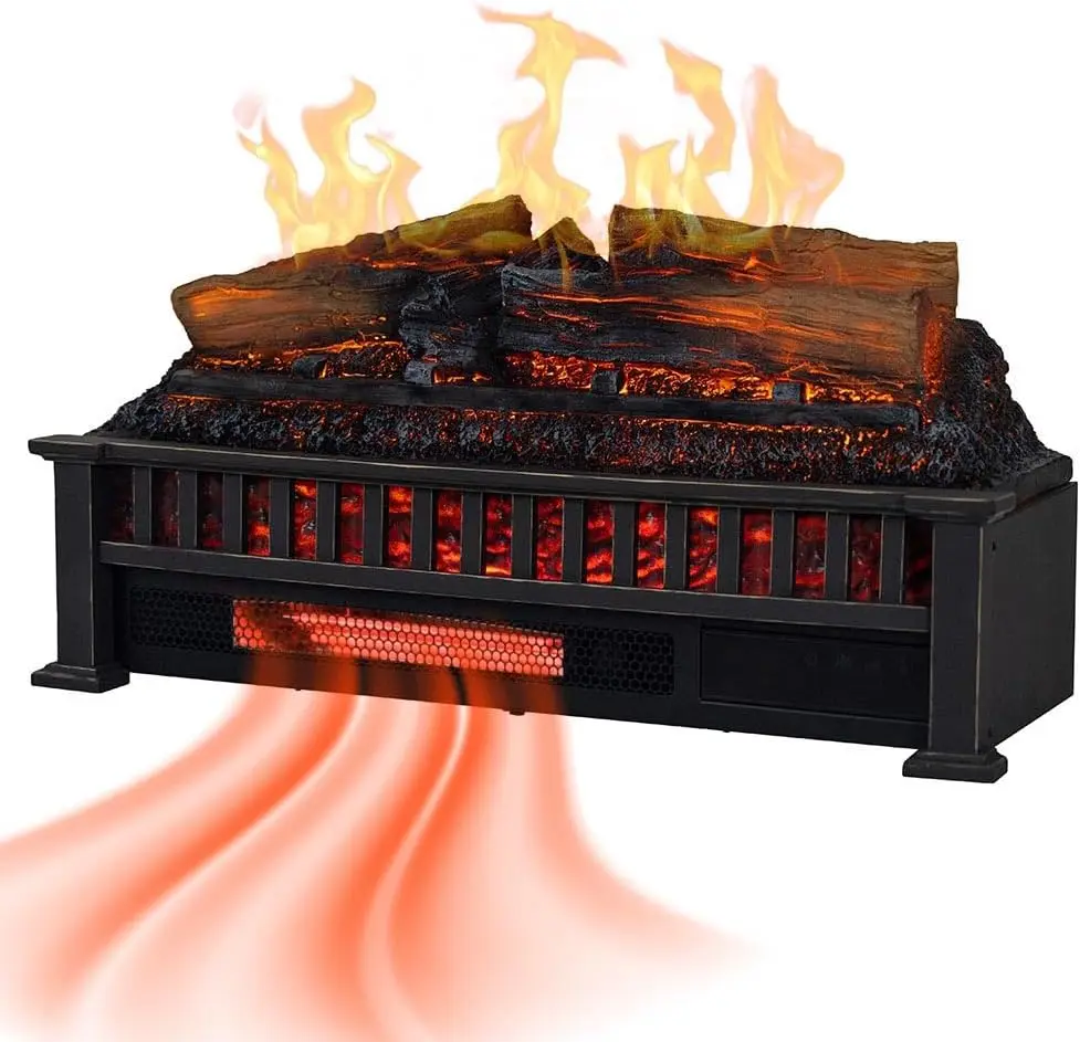 

Indoor Use, Black LED Electric Fireplace Inserts with Infrared Heater, Heats up to 1000 Sq. Ft., Remote Controlled