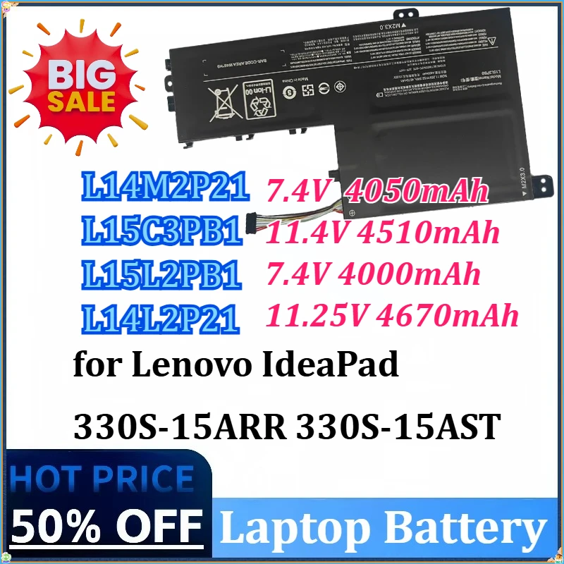 

L14M2P21 L15C3PB1 L15L2PB1 L14L2P21 Laptop Battery for Lenovo IdeaPad 330S-15ARR 330S-15AST 330S-14AST 330S-14IKB 330S-15I