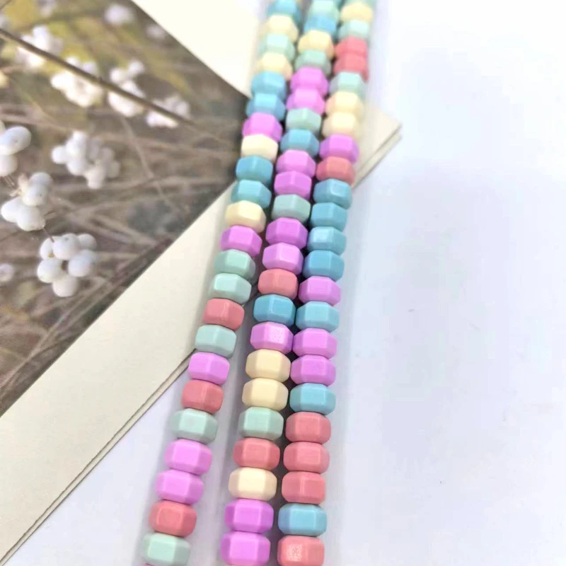 

New Colored Agate Cut Six Sided Abacus Beads Handmade DIY Bracelet Necklace Sweater Chain Jewelry Accessories Wholesale