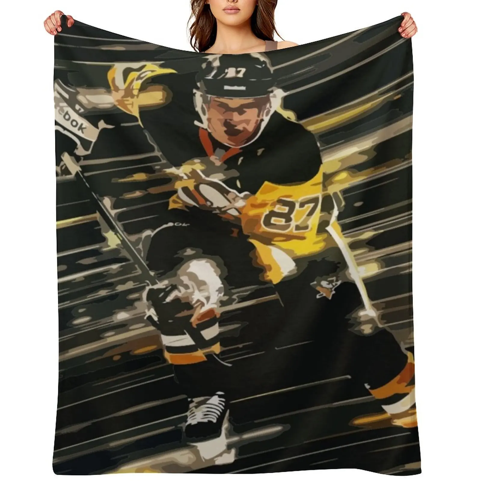 

Sidney Crosby Painting Throw Blanket Cute Plaid Comforter Thins wednesday Blankets