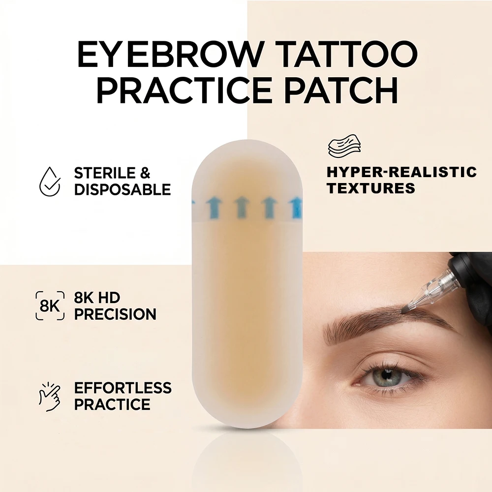 10pcs Disposable PMU Practice Skin Stickers Self-Adhesive Fake Skin Sheets for Eyebrow Microblading & Training Supplies