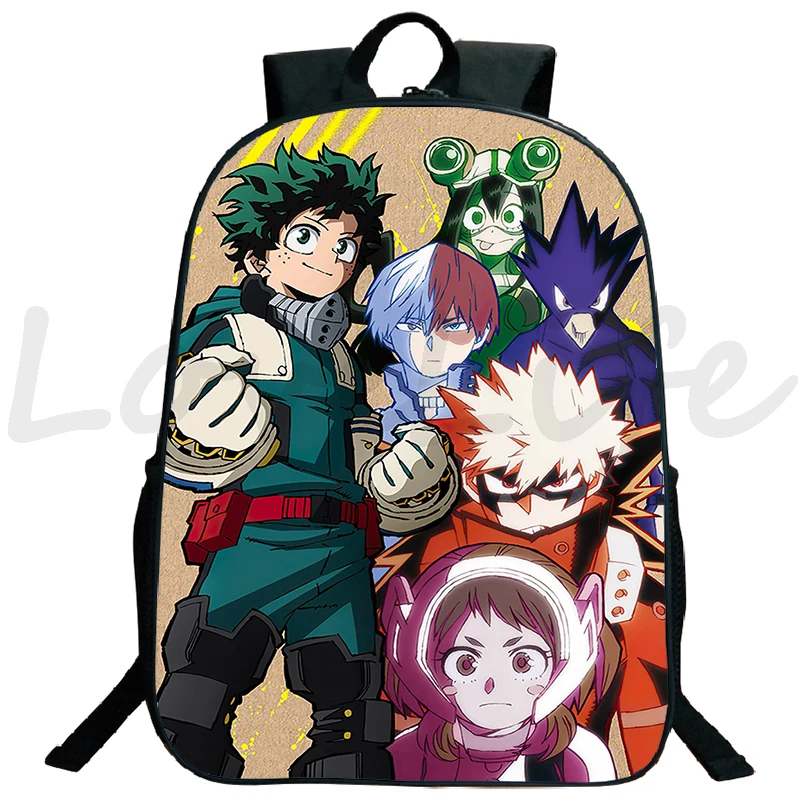 Japan Anime My Hero Academia 6 Backpack Boys Girls School Bags Kids Cartoon 3D Bookbag Students Zipper Bagpacks 16 Inch Mochila