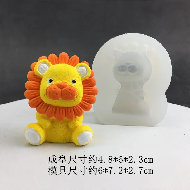 3D Lion Candle Silicone Mold DIY Handmade Animal Gypsum Soap Chocolate Cake Baking Mold Home Decoration Crafts Resin Cement Mold