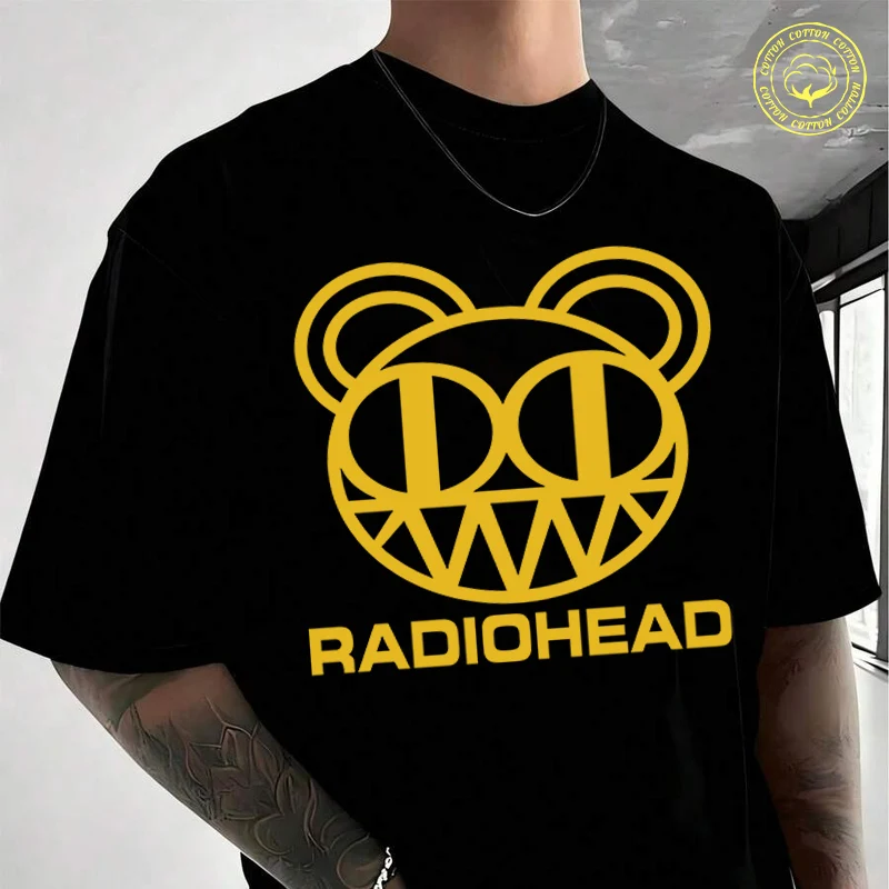 

Cool Punk Alternative Rock Radiohead Logo T-shirt Moto Male Brand Tee Men Summer T Shirts Casual High Quelity O-neck Tees