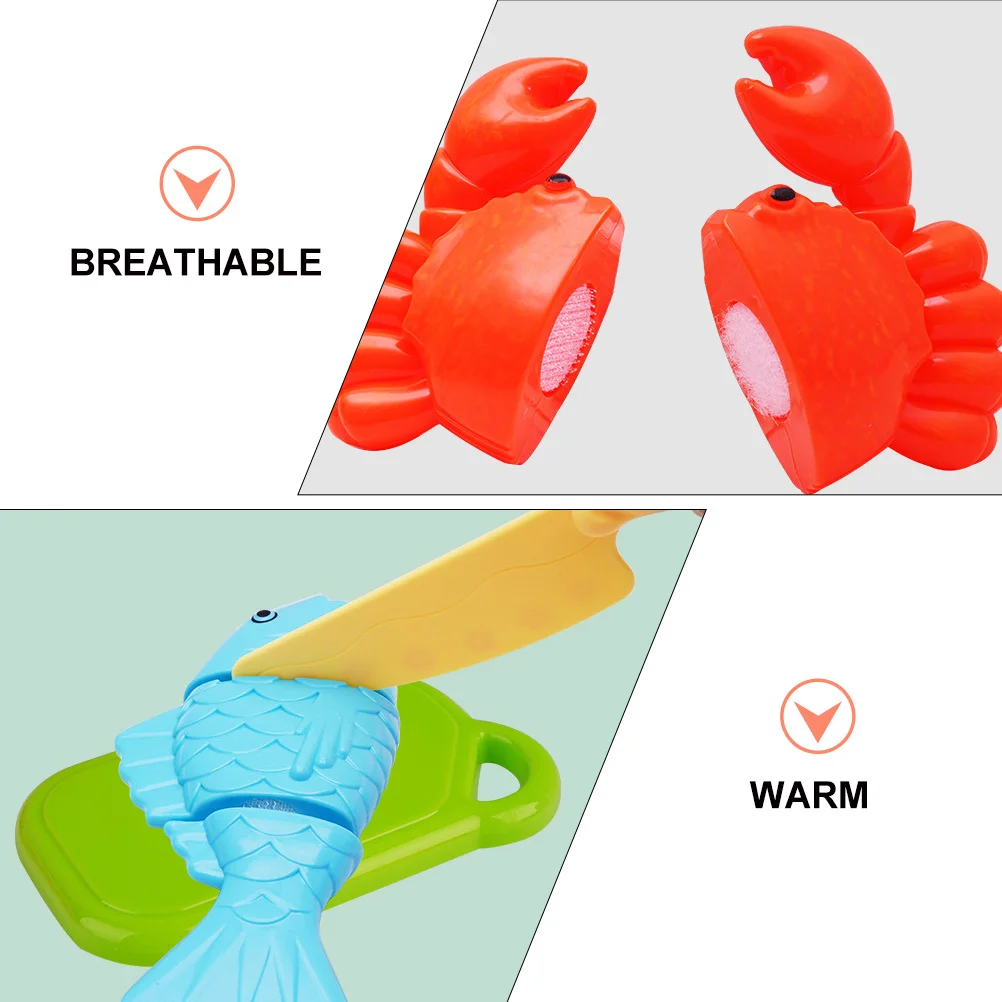 

1Set Simulated Seafood Cutting Playhouse Supply Crab Fish Early Educational Kids Cutting Cognitive Development Present Party