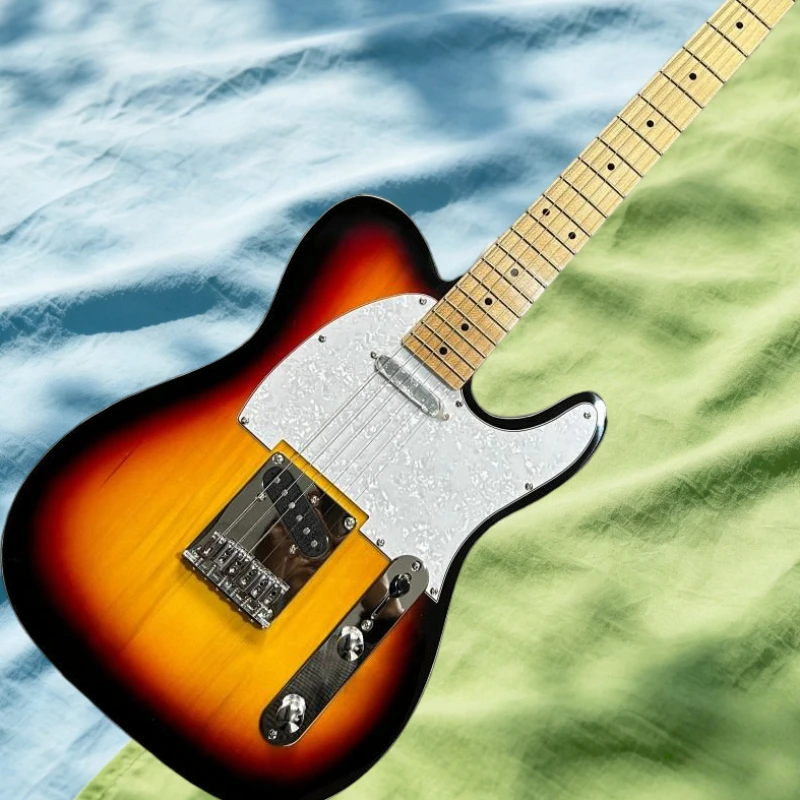

39 Inch TLE Sunset Pearl Electric Guitar Maple Neck Mahogany Body 21 Tone S Pickup Fixed Bridge Classic Rock Style Free Shipping